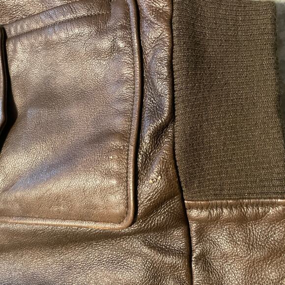 Pearl Harbor Leather A2 Bomber Jacket Large Touchstone Pictures Vintage Y2K - Picture 7 of 16
